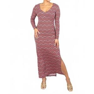 NEW VERTIGO PARIS printed knit maxi dress in red pattern